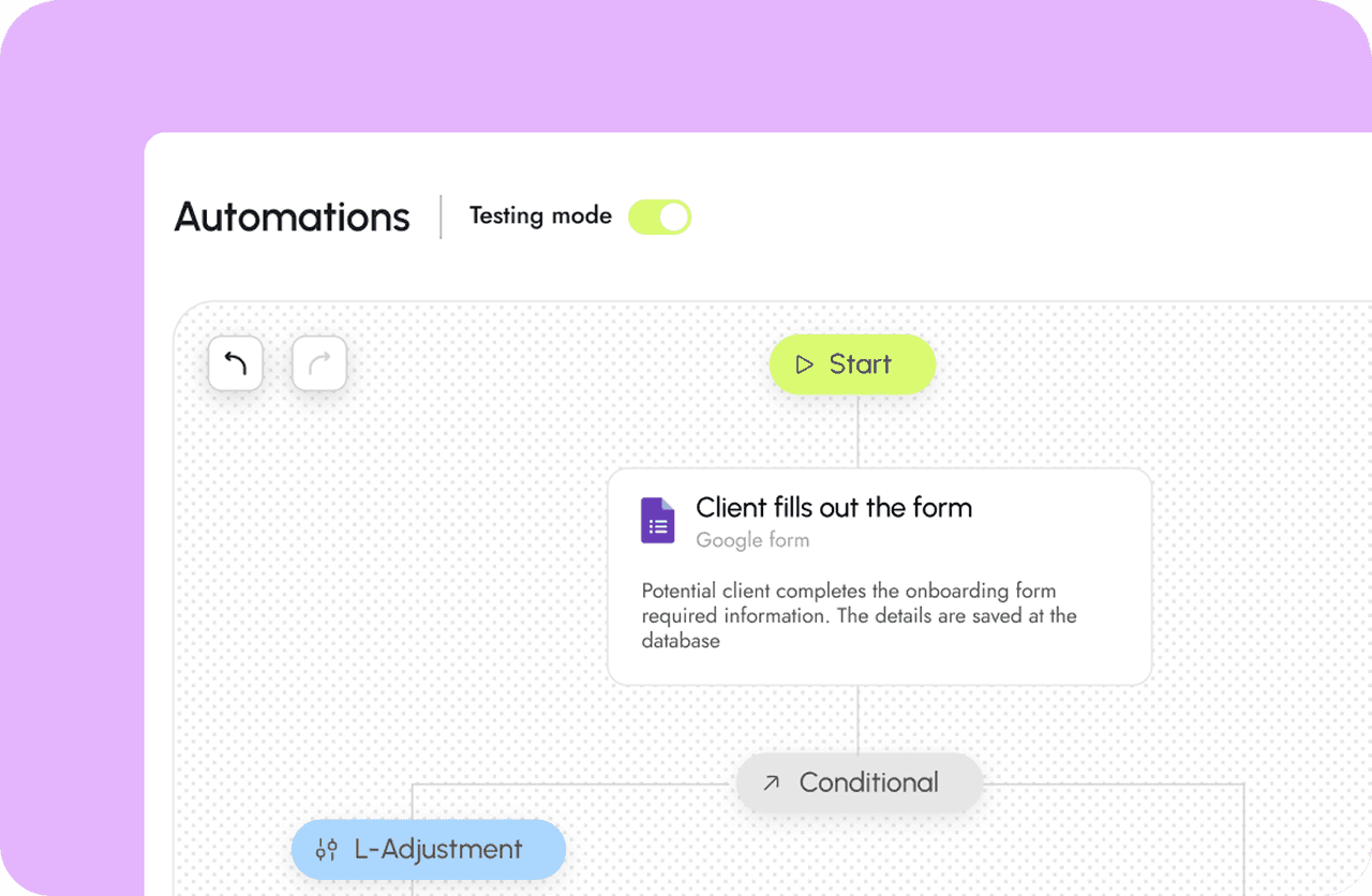Automated Workflows interface