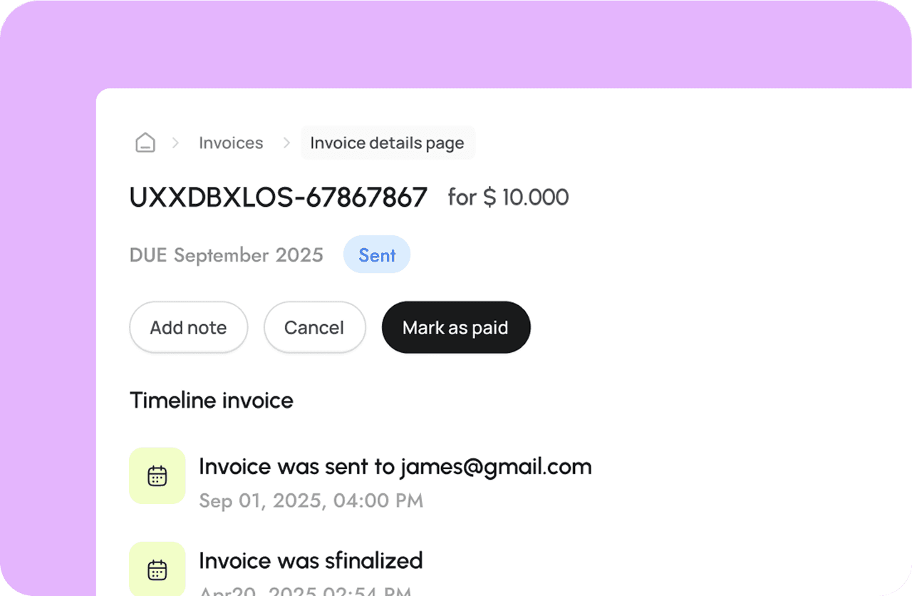 Automatic payment tracking interface